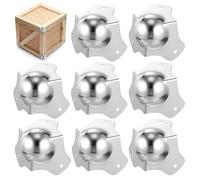 PRETYZOOM 8pcs Metal Ball Corner Edge Protectors Silver for Flight Storage Case and Road Cabinet, Sturdy Iron Construction Not Easy to Deform, Corner Guard for Heavy-duty Protection