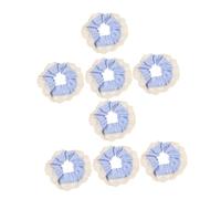 PRETYZOOM 8pcs Oversized White Lace Scrunchy Hair Ties Elastic Non-slip Ponytail Holders for Women Thick Long Curly Hair Reusable Decorative Boho Accessories