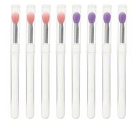 PRETYZOOM 8pcs Silicone Lip Mask Applicators with Lid for Eyeshadow Lipstick Smooth Skin-friendly Design Easy to Carry Fashion Colors Included