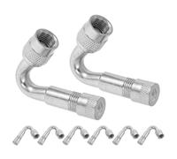 PRETYZOOM 8pcs Silver 45° Copper Tire Valve Stem Extensions for Car Motorcycle Trailer - Metal Air Valve Extenders Adapter Set for Spare Tire Air Filling
