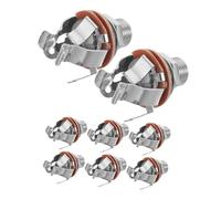 PRETYZOOM 8pcs Silver Mono Output Jacks for Bass Guitar Multipoint Stable Instrument Contact Jack Hardware Accessories Compatible with Electric Audio for Live Performance and Studio Use