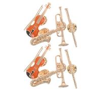 PRETYZOOM 8pcs Stylish Music Themed Brooch Pins Set Featuring Guitar and Saxophone Shapes Made of Sturdy Alloy, Resistant to Fading and Shine Maintaining, for Backpacks and Bags at Concerts