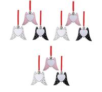 PRETYZOOM 9pcs Angel Wing Sublimation Pendants Xmas Decorating DIY Unfinished Pendants for Christmas Trees Hanging Decor in Home Garden Party