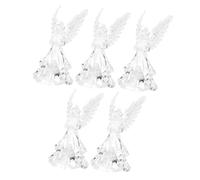 PRETYZOOM Acrylic Christmas Angel Figure Night Light 5pcs Angel Lamp Decor for Xmas Tree Decoration