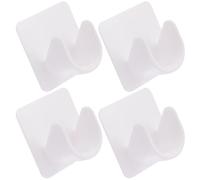 PRETYZOOM Adhesive Curtain Rod Brackets Reusable Reusable Reusable Reusable Reusable Reusable Plastic Prevents Falling 4pcs White No Drill Mounting for Shower Curtain Rod for Bathroom Use