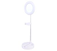PRETYZOOM Adjustable LED Selfie Ring Light with Phone Holder for Desktop Makeup and Photography, Circular Design with 64 Leds, 6-12w Power, Abs and Aluminum Material, for Live Streaming