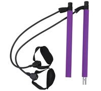 PRETYZOOM Adjustable Pilates Bar with Resistance Bands Portable Fitness Stick for Home Workouts Purple Pilates Equipment for Stretching and Strength Training