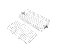 PRETYZOOM Adjustable Rotisserie Grill Basket Rotating Stainless Steel Barbecue Cage for Even Heat Distribution Extendable Design for Fish Chicken Wings Vegetables Outdoor Cooking Bbq for