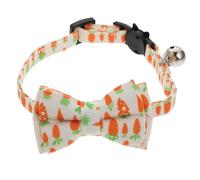 PRETYZOOM Adjustable White Cat Collar with Bell and Bowknot, Cloth Material Pet Neck Decor for Kittens and Puppies, Stylish and Cute Safety Bell Kitten Collar for Cat Grooming and Party