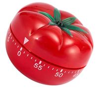 PRETYZOOM Adorable Tomato Kitchen Timer Mechanical Cooking Timer with Alarm Time Management Red Plastic Cartoon Fruit Shape for Baking and Study