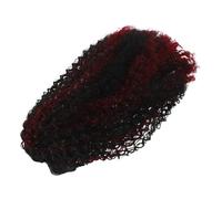 PRETYZOOM Afro Curly Drawstring Ponytail Extension 50cm Synthetic Wavy Hairpiece for Women Braided Fake Hair Puff Bun Suitable for Daily Wear and Parties