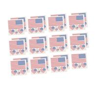 PRETYZOOM American Flag Waterproof and Removable Stickers 25pcs Temporary Tattoos Decals for Face and Body for Independence Day Party Supplies