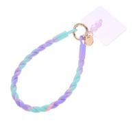 PRETYZOOM Anti-slip Dark Silicone Phone Lanyard Wrist Strap with Bear Charm Gradient Blue-purple Cell Phone Bracelet for Secure Hold and Stylish Mobile Accessories Gift for Women