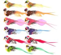 PRETYZOOM Artificial Birds with Feathers and Clip Shape Foam Garden Decoration Figures Christmas Tree Miniature Ornaments Wedding Decoration Random Colour Pack of 12,16X4X3CM