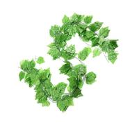 PRETYZOOM Artificial Hanging Vine Garland Plastic Material, Naturalistic Look 12pcs with Green Fake Grape Leaves Easy to Clean, Environmental Material, for Doors and Reception