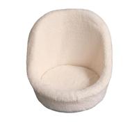 PRETYZOOM Baby Photo Sofa Prop, Newborn Photography Posing Sofa, White Plush Cloth Mini Seat for Baby Room and Living Room, Comfortable Photo Prop for Milestone Pictures