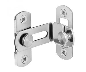 PRETYZOOM Barn Door Lock Two-Sided Rotate Latch Stainless Steel with Thickened Fixed Rod Suitable for Left or Right Applications, for Garages and Shutters in Hotel Settings