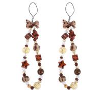 PRETYZOOM Beaded Phone Charm Wrist Straps Easy Access and Portable Design 2pcs for Women with Plastic and Resin Materials for Daily Activities the Go