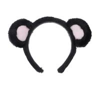 PRETYZOOM Bear Ear Hair Decor Plush Hairband, Black Soft Headband for Cheer Props and Daily Wear