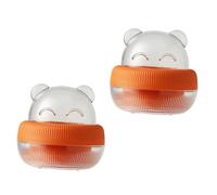 PRETYZOOM Beauty Sponge Holder and Makeup Puff Case, 2 Pieces Portable Dustproof Storage Boxes Lid, Orange Makeup Sponge Organizer for Travel and Vanity Use