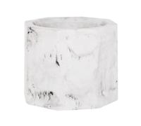 PRETYZOOM Beige Gypsum Eight Angle Candle Cup Marbling Pattern, Decorative Creative Candle Holder and Succulent Plant Pot for Corporate Activities and Birthday Home Décor