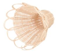 PRETYZOOM Beige Rattan Woven Lampshade Pendant Lamp Shade with Weaving Design, Rustic Style Ceiling Light Shade for Photo Prop and Wedding Decor, Good Decorative Effect