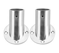 PRETYZOOM Beveled Clothes Rod Holder 2-Pack Angled Closet Pole Socket Wall Mount Support for Wardrobe Rail and Shower Curtain Rod Corner Installation