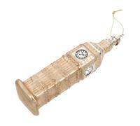 PRETYZOOM Big Clock Pendant Glass Hanging Ornament Creative Artistic Design Christmas Decor for Home Living Room England Statue