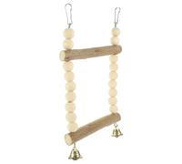PRETYZOOM Bird Stand for Train Bite-resisting Bird Swing Parrot Stand Perch Wooden Beige Double-rod Parrot Swing Chewing Easy to Install Interior and Decorating Many Places