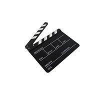 PRETYZOOM Black Acrylic Director Clapper Board with Writable Film for Role Play Photo Booth Props Party Festival Use