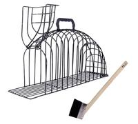 PRETYZOOM Black Metal Cat Bath Cage with Brush for Convenient Storage and Owner Protection, Suitable for Home and Shop Use, Anti-scratch Cat Grooming and Bathing Enclosure