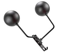 PRETYZOOM Black Stainless Steel Helmet Wall Mount Rack with 180° Rotation | Dual Ball Arms, Simple Wall Design, Display-ready Storage for Collectors, Retail, Entryways and Bike Gear