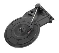 PRETYZOOM Black Vintage Turntable Movement Gramophone Movement Low Noise Built-in Speakers round Plastic Record Player Needle Player Turntable for Music Lovers