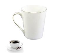 PRETYZOOM Bone China Mug with Gold Rim Fine Bone China Coffee Cup Ergonomic Heat Resistant Handle Elegant Porcelain Tea Mug for Birthday Wedding Christmas