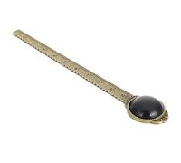PRETYZOOM Book Mark Ruler and Serving Life Retro Zinc Alloy with Semi-Precious Stone Decoration, Design for Students in Offices and Classrooms