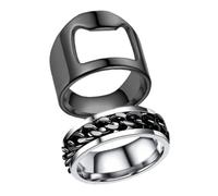 PRETYZOOM Bottle Opener Black Stainless Steel Rotatable Finger No. 7-10