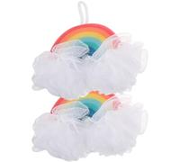 PRETYZOOM Boys and Bath Sponge Rainbow Design Body Face Cleansing Pads Shower Scrubber Dead Skin Remover for Sensitive Skin Spa Massage