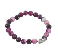 PRETYZOOM Bracelet Purple Elegant and Versatile Natural Stone Stretchable Comfort Fit Elastic Beaded with Turtle Charm for Women for Formal Wear and Casual Wear