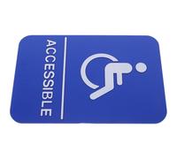 PRETYZOOM Braille Bathroom Entrance Sign for Door with Self Adhesive Plastic Material and Enhanced Accessibility, Blue Handicap Door Sign Suitable for Schools and Business Restrooms