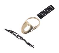 PRETYZOOM Brass Archery Thumb Ring for Traditional Heavy Bows, Adjustable | Leather Spacer, Smooth Polished Surface, Single Finger Design, Left or Right Hand Fit