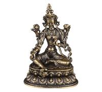 PRETYZOOM Brass Buddha Statue, Old Green Tara Buddha Statue - Brass Decorative Sculpture for Home Office Garden & Zen Spaces