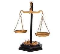 PRETYZOOM Brass Lawyer Libra Decor Metal Balance Scale Vintage Weight Balancing Scale Libra Scale Statue Farmhouse Candleholders Table Centerpieces