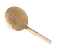 PRETYZOOM Brass Tofu Serving Spoon with Thickened Ergonomic Handle, Multifunction Kitchen Gadget for Serving Tofu and Rice, Sturdy Golden Kitchen Supply for Everyday Cooking