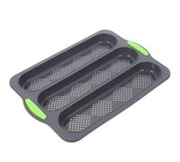 PRETYZOOM Bread Loaf Pan Professional Bakery Supply Washable Silicone Three-Slots Baking Mold for French Bread