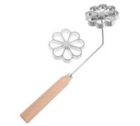 PRETYZOOM Bunuelos Mold Rosette Iron Molds Set with Wooden Handle Aluminum Waffle s Homemade Swedish Lotus Flower Bunuelos Cookie Maker for Rosette