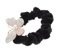 PRETYZOOM Butterfly Hair Accessories 3 Pcs Elegant Ponytail with Sparkling Rhinestones Comfortable Cotton and Metal Hair Ties for Women Classic Fashionable Style for Ladies