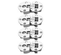 PRETYZOOM Cabinet Door Concealed Hinges 4Pcs Adjustable Smooth Flip 90 Degree Flush Hinge for Kitchen Cupboards and Pull-Down Tables Silver Large