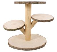 PRETYZOOM Cake Stand for Celebration and Dessert Table , Stylish and Practical 4-tier Wooden Cupcake Display Tower with Circular Rustic Design , Country Style Dessert Holder Wood Display