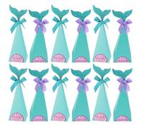 PRETYZOOM Candy Boxes Wedding Candy Box 40pcs Mermaid Shape Blue Paper Pointed Cone Fine Craft Making for Party Packaging
