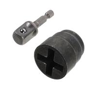 PRETYZOOM Car Jack Lug Wrench for Vehicle Wheel and Car Tire with Ratchet Socket Drill Adapter Carbon Steel Cross Design for Quick Tire Change and Labour-Saving Use the Go